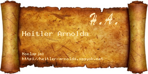 Heitler Arnolda névjegykártya